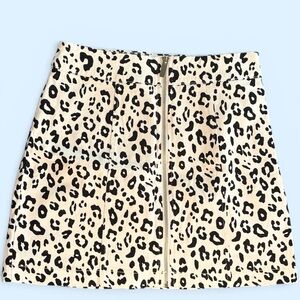 Black & White Leopard Print Women's Skirt